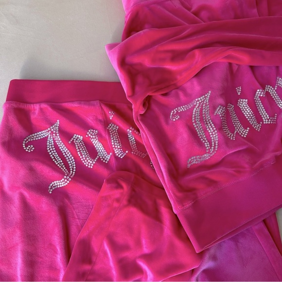 NWT ⚜️💖⚜️ JUICY COUTURE OG BIG BLING VELOUR ZIP-UP HOODIE PANTS SET - Picture 11 of 15